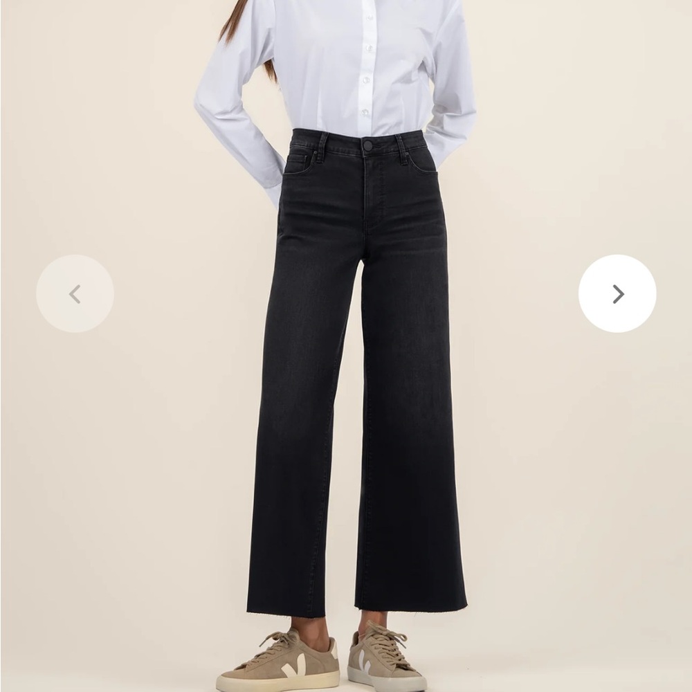 Kut from the Kloth Black Wide-Leg Jeans Long NWT